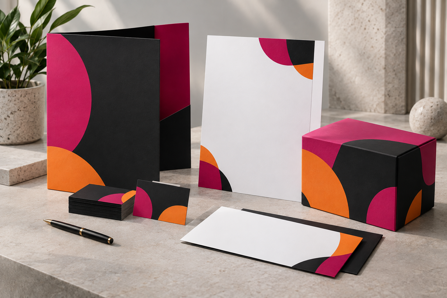Coordinated business stationery
