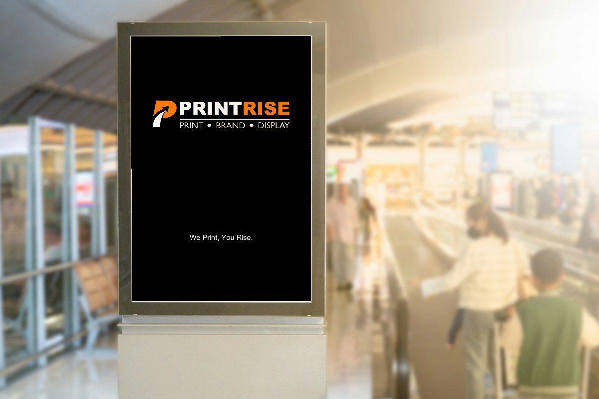 Print Rise advertising sign mockup